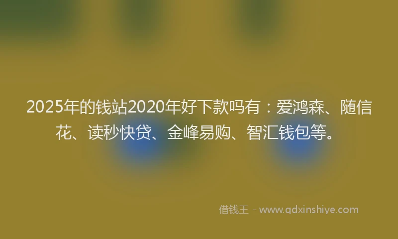 2025年的钱站2020年好下款吗有：爱鸿森、随信花、读秒快贷、金峰易购、智汇钱包等。