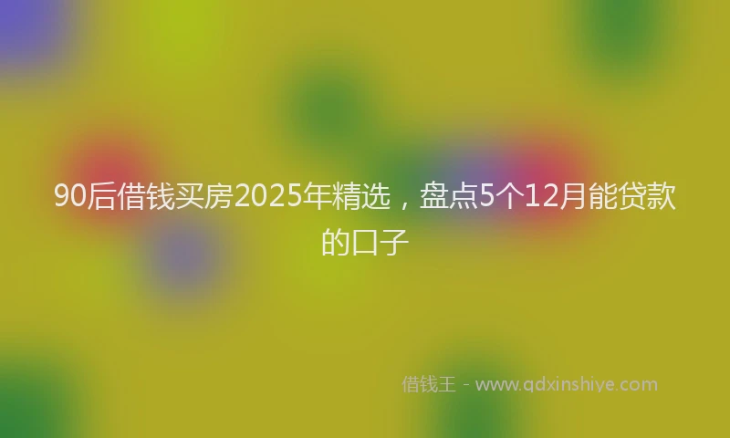 90后借钱买房2025年精选，盘点5个12月能贷款的口子