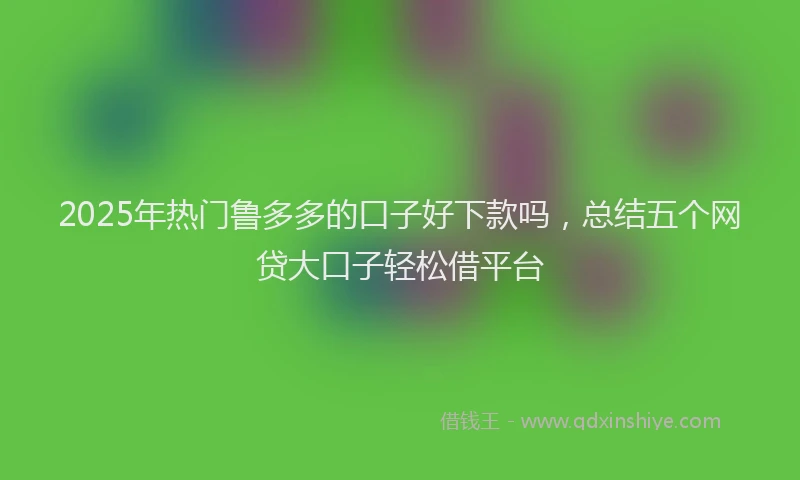 2025年热门鲁多多的口子好下款吗，总结五个网贷大口子轻松借平台