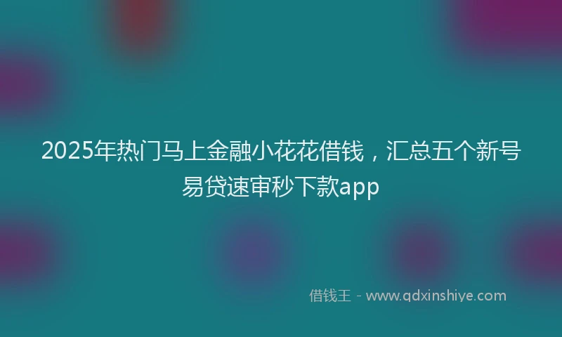 2025年热门马上金融小花花借钱，汇总五个新号易贷速审秒下款app