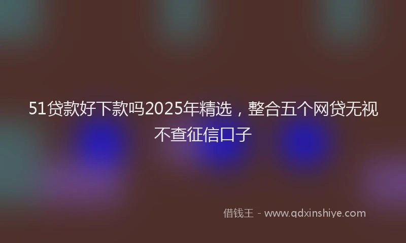 51贷款好下款吗2025年精选，整合五个网贷无视不查征信口子