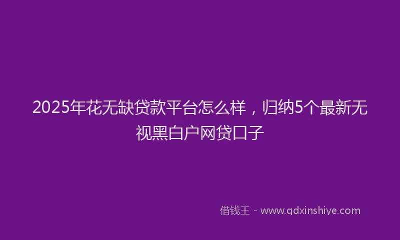 2025年花无缺贷款平台怎么样，归纳5个最新无视黑白户网贷口子