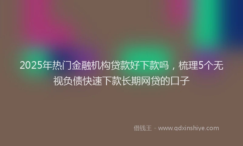 2025年热门金融机构贷款好下款吗，梳理5个无视负债快速下款长期网贷的口子