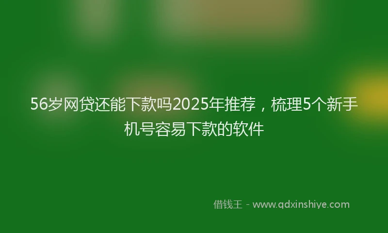 56岁网贷还能下款吗2025年推荐，梳理5个新手机号容易下款的软件