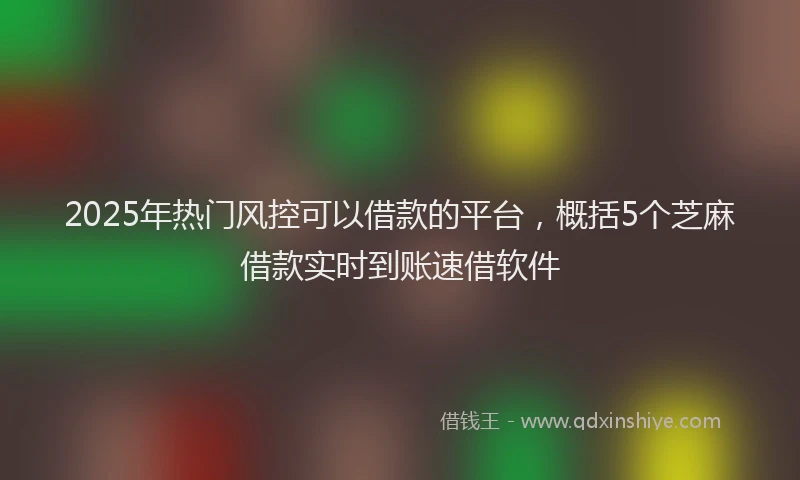 2025年热门风控可以借款的平台，概括5个芝麻借款实时到账速借软件
