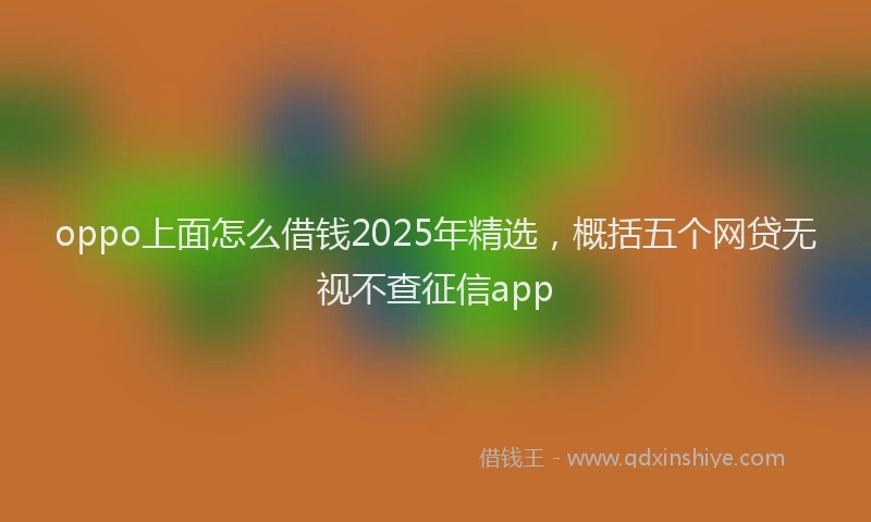 oppo上面怎么借钱2025年精选，概括五个网贷无视不查征信app