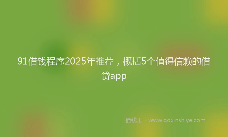 91借钱程序2025年推荐，概括5个值得信赖的借贷app