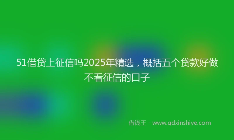 51借贷上征信吗2025年精选，概括五个贷款好做不看征信的口子