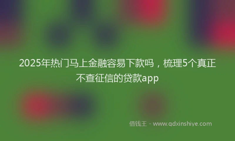 2025年热门马上金融容易下款吗，梳理5个真正不查征信的贷款app