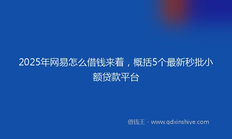 2025年网易怎么借钱来着，概括5个最新秒批小额贷款平台