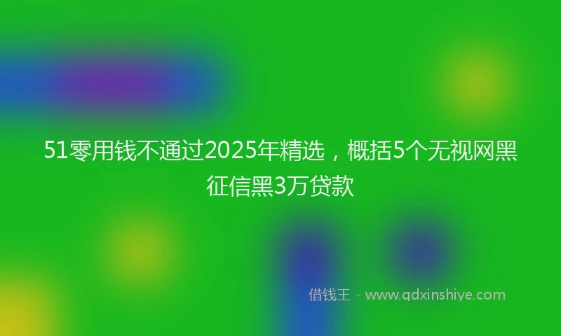 51零用钱不通过2025年精选，概括5个无视网黑征信黑3万贷款