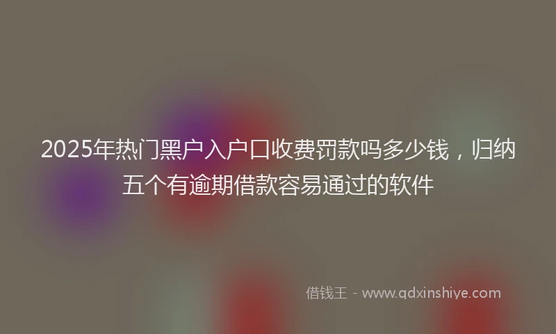 2025年热门黑户入户口收费罚款吗多少钱，归纳五个有逾期借款容易通过的软件