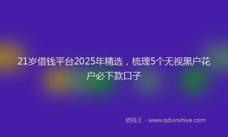 21岁借钱平台2025年精选，梳理5个无视黑户花户必下款口子