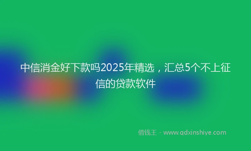 中信消金好下款吗2025年精选，汇总5个不上征信的贷款软件