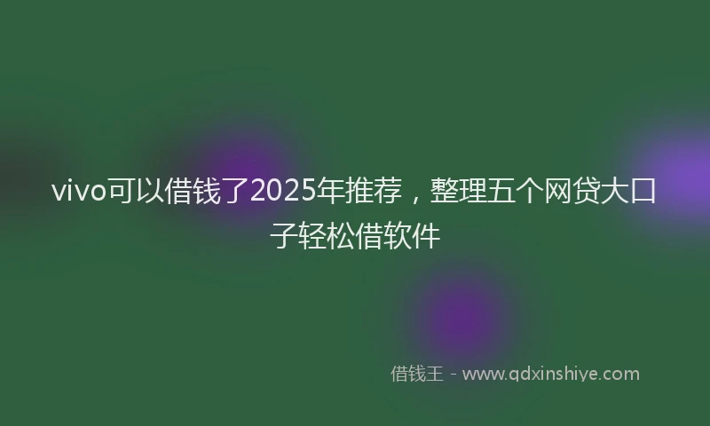 vivo可以借钱了2025年推荐，整理五个网贷大口子轻松借软件