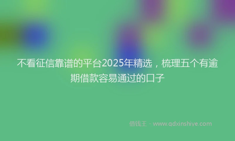 不看征信靠谱的平台2025年精选，梳理五个有逾期借款容易通过的口子
