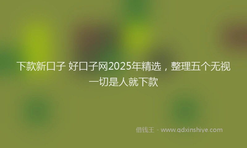 下款新口子 好口子网2025年精选，整理五个无视一切是人就下款