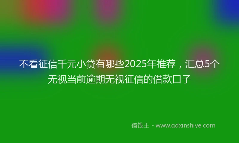 不看征信千元小贷有哪些2025年推荐，汇总5个无视当前逾期无视征信的借款口子