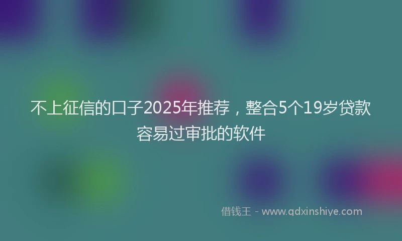 不上征信的口子2025年推荐，整合5个19岁贷款容易过审批的软件