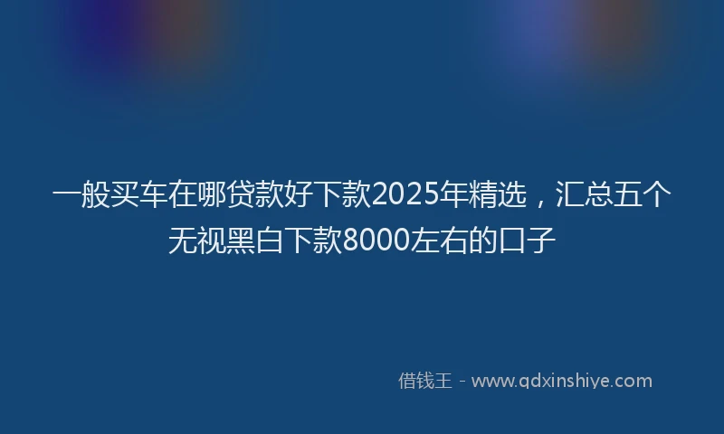 一般买车在哪贷款好下款2025年精选，汇总五个无视黑白下款8000左右的口子