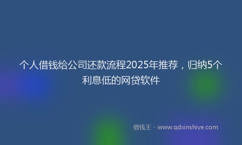 个人借钱给公司还款流程2025年推荐，归纳5个利息低的网贷软件