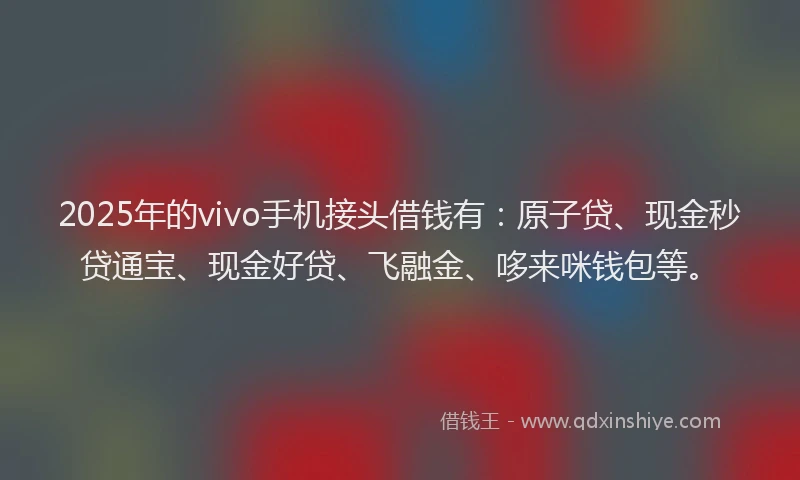 2025年的vivo手机接头借钱有：原子贷、现金秒贷通宝、现金好贷、飞融金、哆来咪钱包等。