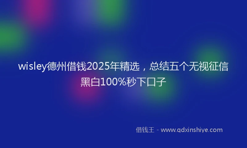 wisley德州借钱2025年精选，总结五个无视征信黑白100%秒下口子