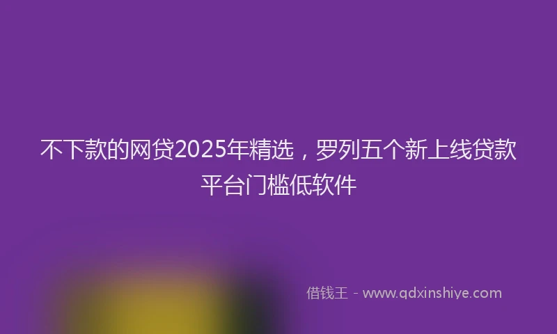 不下款的网贷2025年精选，罗列五个新上线贷款平台门槛低软件