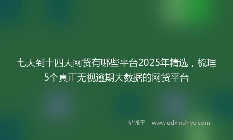 七天到十四天网贷有哪些平台2025年精选，梳理5个真正无视逾期大数据的网贷平台