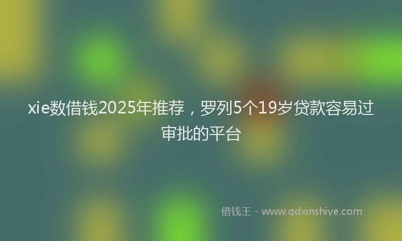 xie数借钱2025年推荐，罗列5个19岁贷款容易过审批的平台