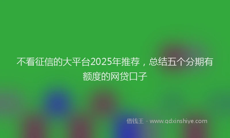 不看征信的大平台2025年推荐，总结五个分期有额度的网贷口子
