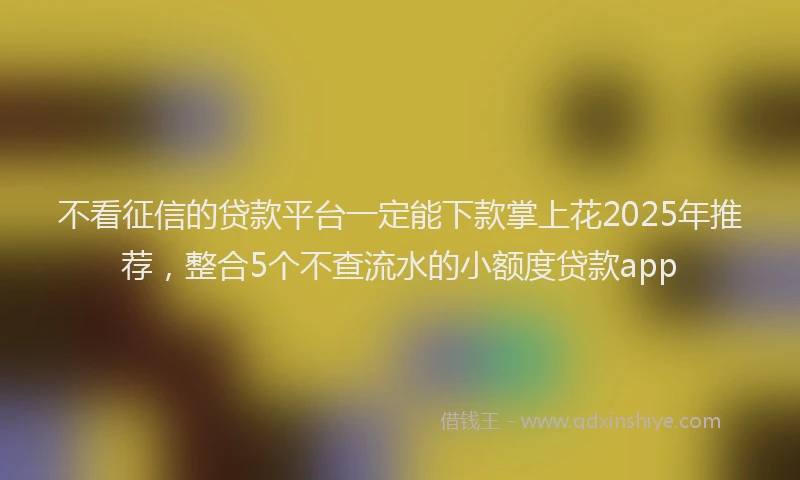 不看征信的贷款平台一定能下款掌上花2025年推荐，整合5个不查流水的小额度贷款app