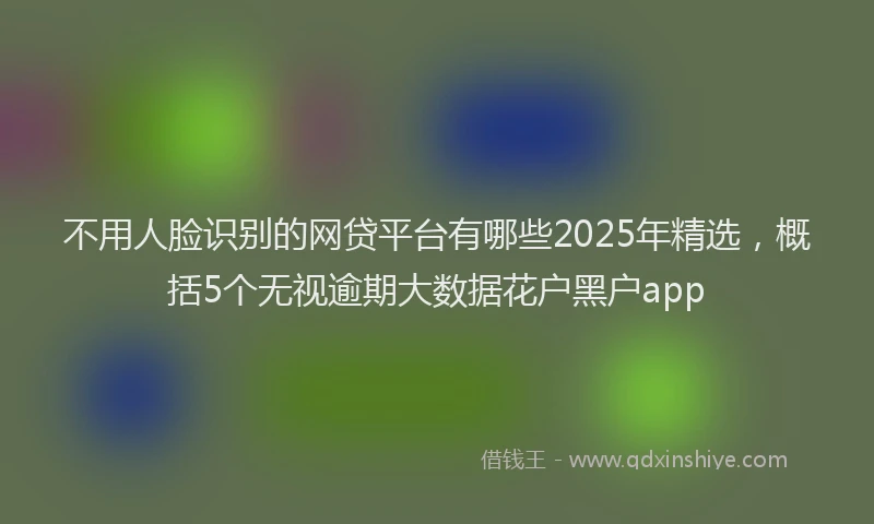 不用人脸识别的网贷平台有哪些2025年精选，概括5个无视逾期大数据花户黑户app