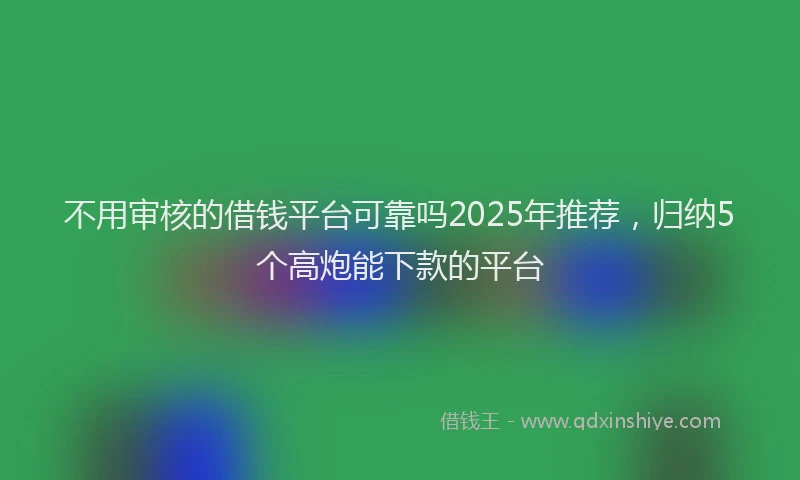 不用审核的借钱平台可靠吗2025年推荐，归纳5个高炮能下款的平台
