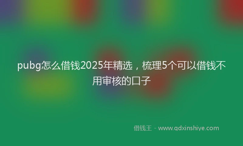 pubg怎么借钱2025年精选，梳理5个可以借钱不用审核的口子