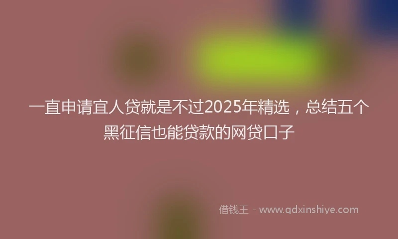 一直申请宜人贷就是不过2025年精选，总结五个黑征信也能贷款的网贷口子