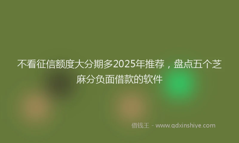 不看征信额度大分期多2025年推荐，盘点五个芝麻分负面借款的软件