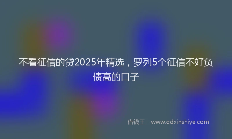 不看征信的贷2025年精选，罗列5个征信不好负债高的口子