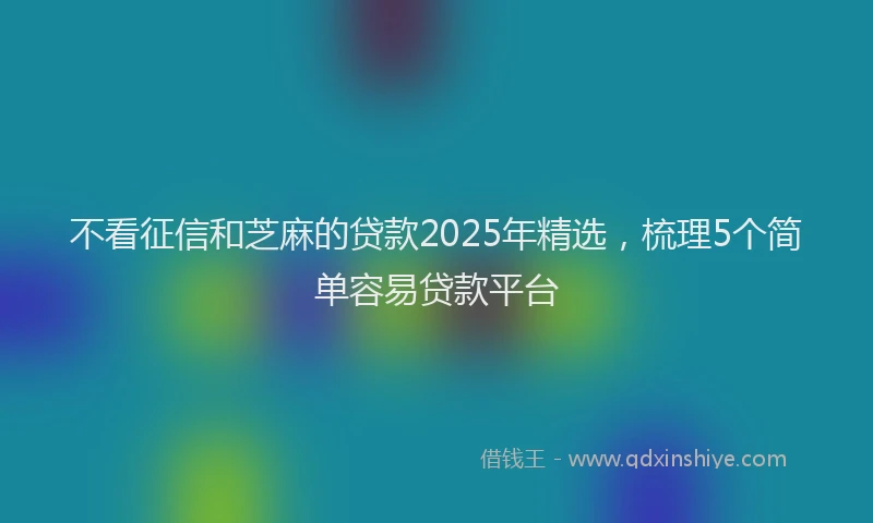 不看征信和芝麻的贷款2025年精选，梳理5个简单容易贷款平台
