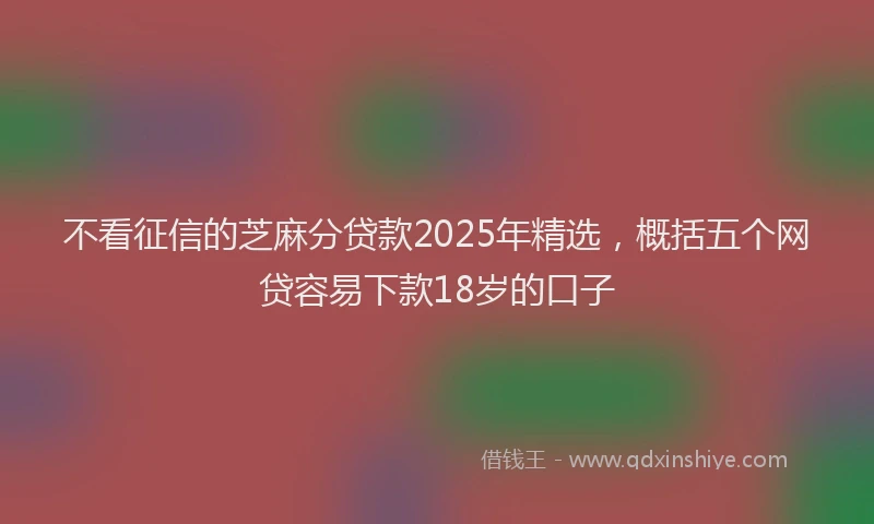 不看征信的芝麻分贷款2025年精选，概括五个网贷容易下款18岁的口子