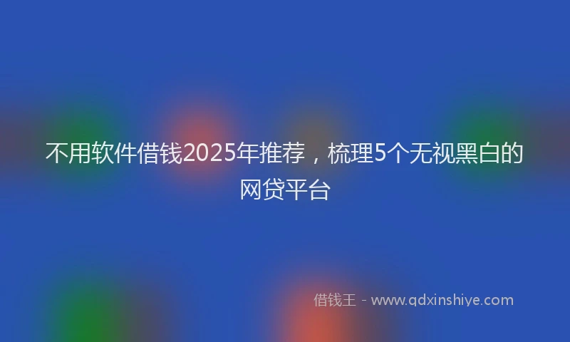 不用软件借钱2025年推荐，梳理5个无视黑白的网贷平台