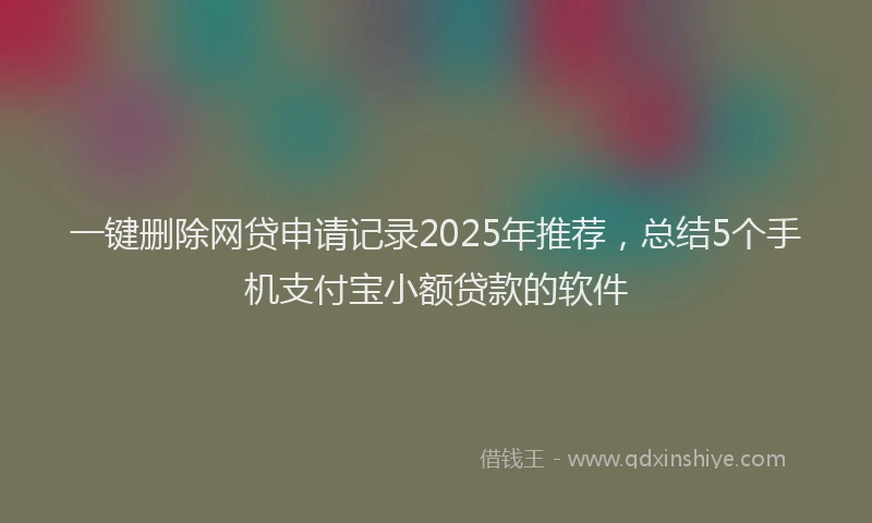一键删除网贷申请记录2025年推荐，总结5个手机支付宝小额贷款的软件
