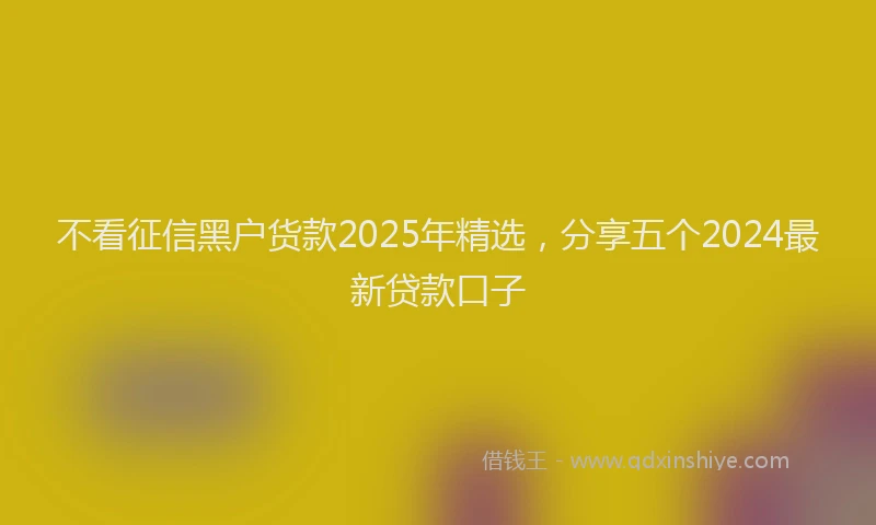 不看征信黑户货款2025年精选，分享五个2024最新贷款口子