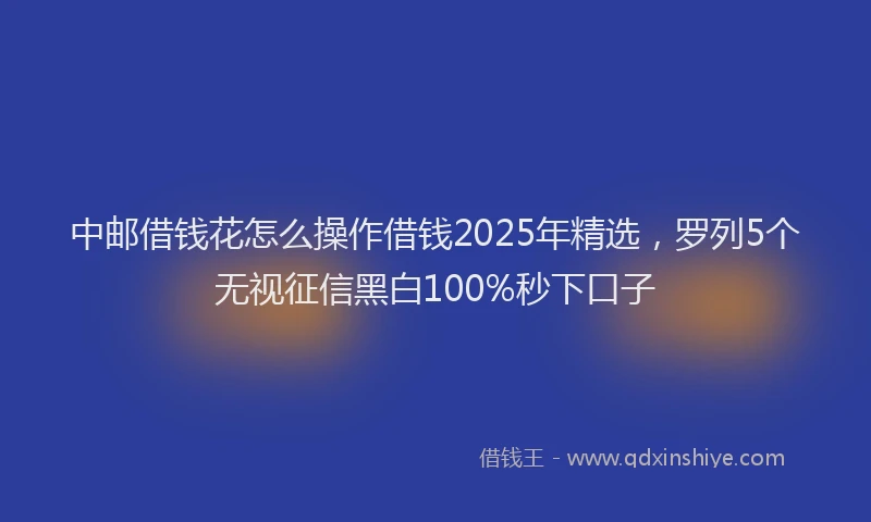 中邮借钱花怎么操作借钱2025年精选，罗列5个无视征信黑白100%秒下口子