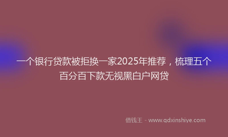 一个银行贷款被拒换一家2025年推荐，梳理五个百分百下款无视黑白户网贷