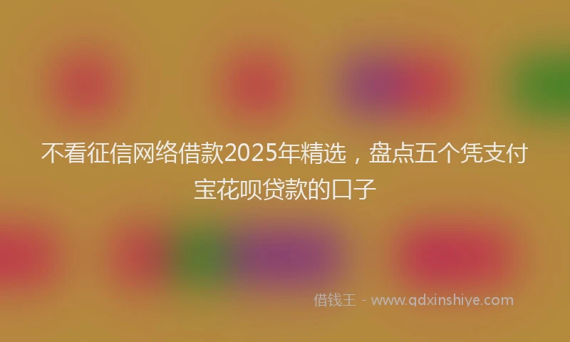 不看征信网络借款2025年精选，盘点五个凭支付宝花呗贷款的口子