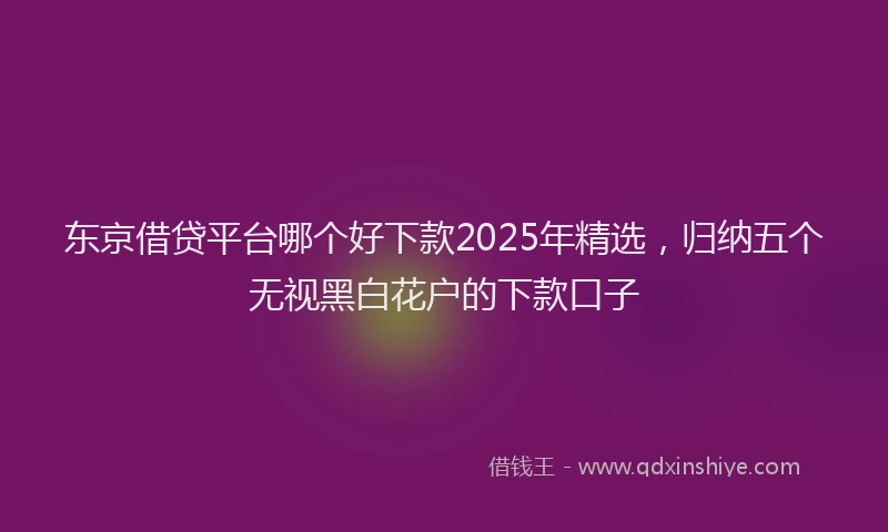 东京借贷平台哪个好下款2025年精选，归纳五个无视黑白花户的下款口子