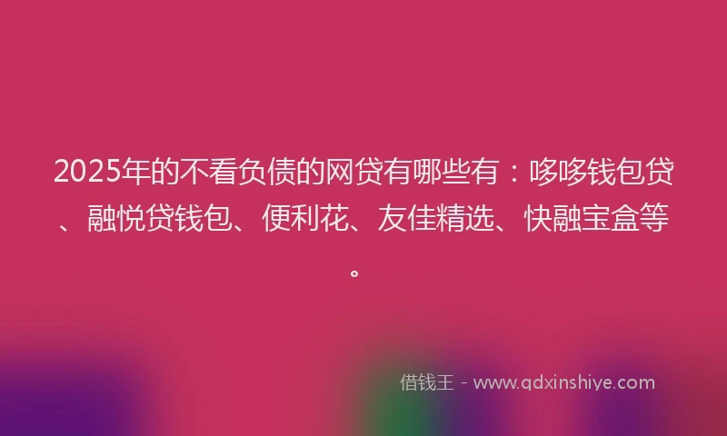 2025年的不看负债的网贷有哪些有：哆哆钱包贷、融悦贷钱包、便利花、友佳精选、快融宝盒等。