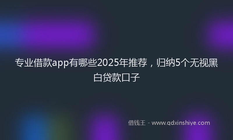 专业借款app有哪些2025年推荐，归纳5个无视黑白贷款口子
