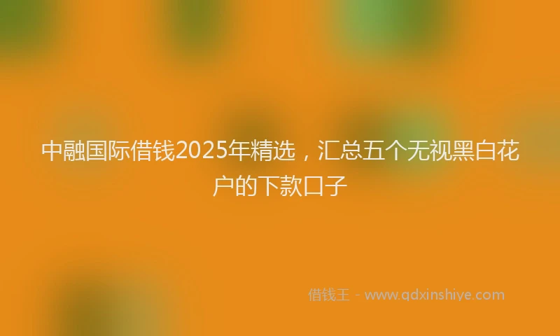 中融国际借钱2025年精选，汇总五个无视黑白花户的下款口子